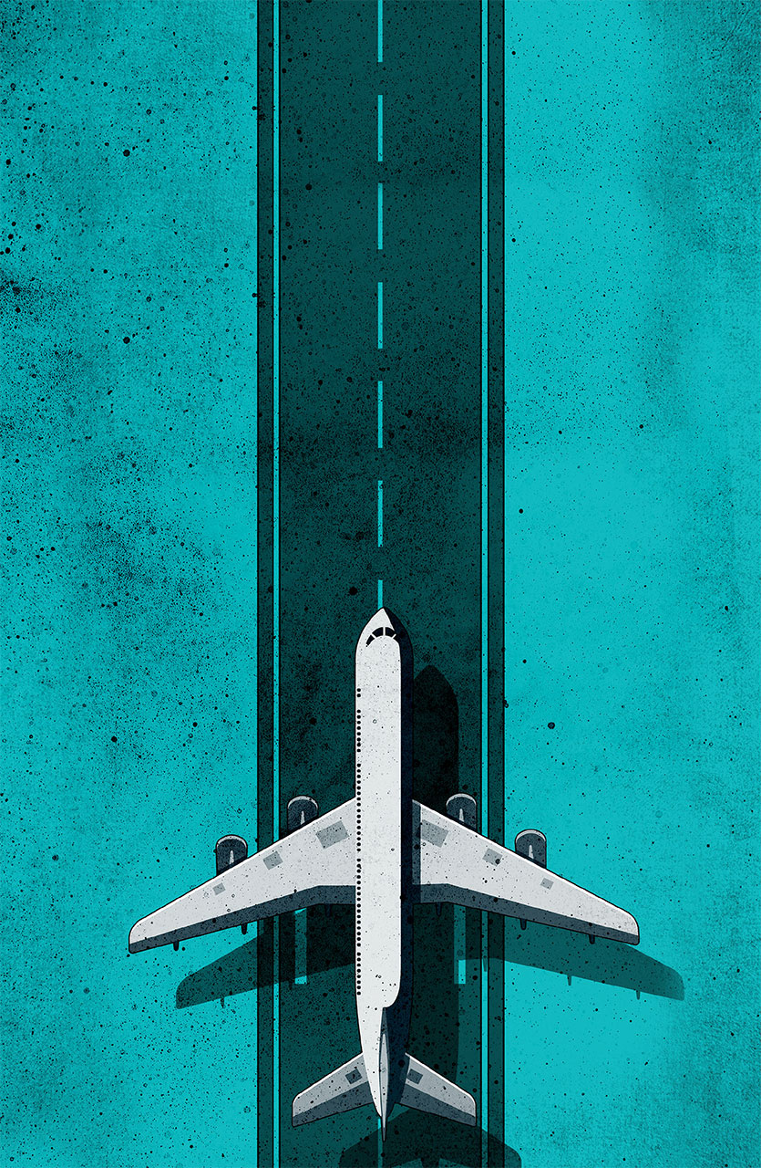 Printed Runway Floor Graphic - The Flight Attendant Exhibit