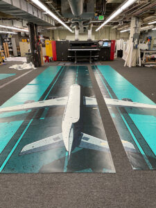 Printed Runway Floor Graphic - The Flight Attendant Exhibit